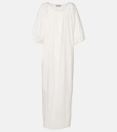 Adriana Degreas Solid Cotton Maxi Dress In White