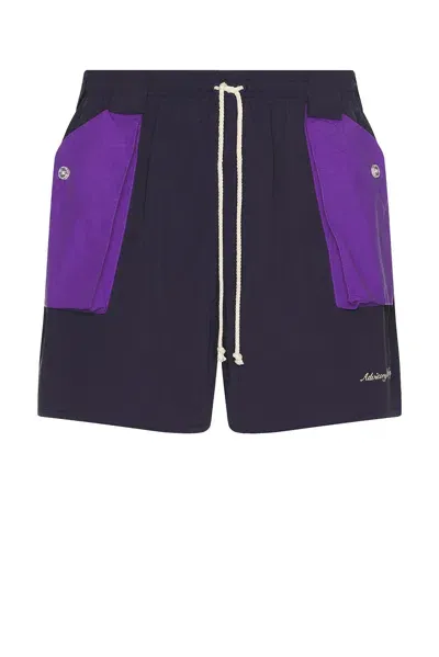 Advisory Board Crystals Camp Crystal Lake Swim Shorts In Navy & Purple