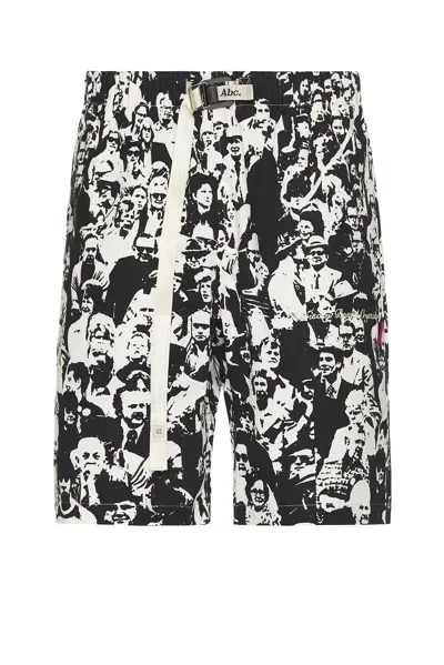 Advisory Board Crystals Herd Mentality Drawstring Shorts In Black & White