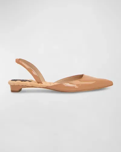 Aera Jackie Vegan Patent Slingback Ballerina Flats In Nude