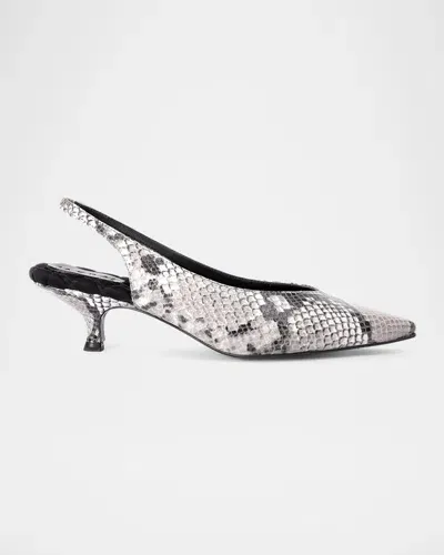 Aera Silvana Python-embossed Slingback Pumps In Natural Python