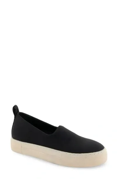 Aerosoles Blakely Hidden Wedge Flatform Sneaker In Black Stretch Gabardine