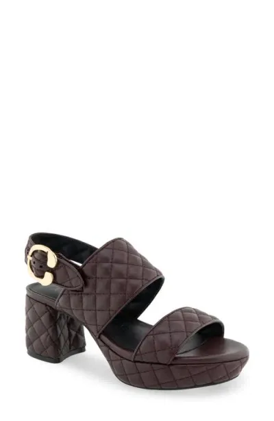 Aerosoles Camera Slingback Platform Sandal In Deep Aubergine Leather