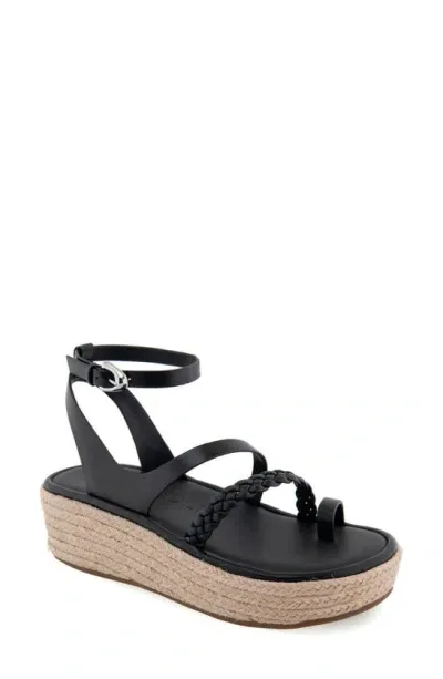 Aerosoles Dolly Espadrille Sandal In Black Leather