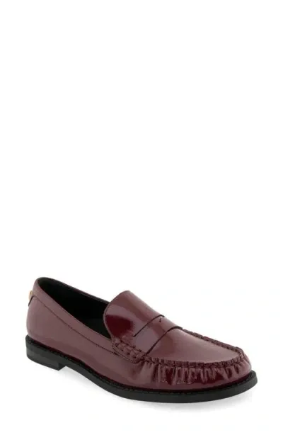 Aerosoles Sienna Penny Loafer In Burgundy Patent Faux Leather