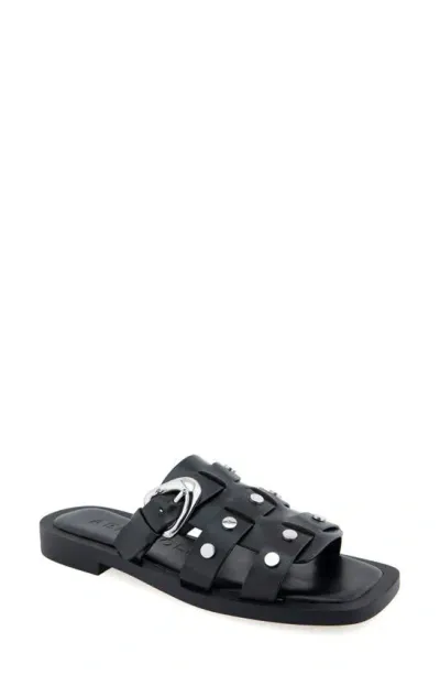 Aerosoles St. Mark's Slide Sandal In Black Leather