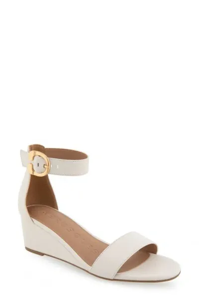 Aerosoles Willis Wedge Heel Sandal In Eggnog Polyurethane Leather