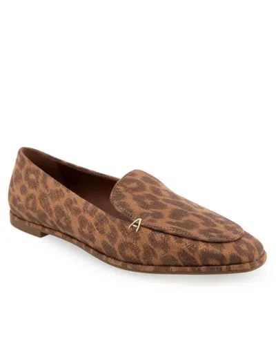 Aerosoles Neo Square Toe Loafer In Leopard Metallic Faux Suede