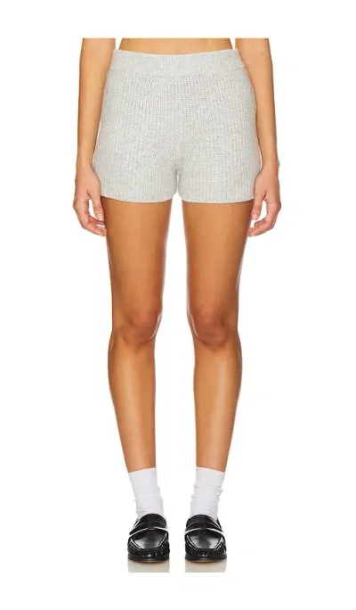 Aexae Cashmere Cable Knit Short In Grey