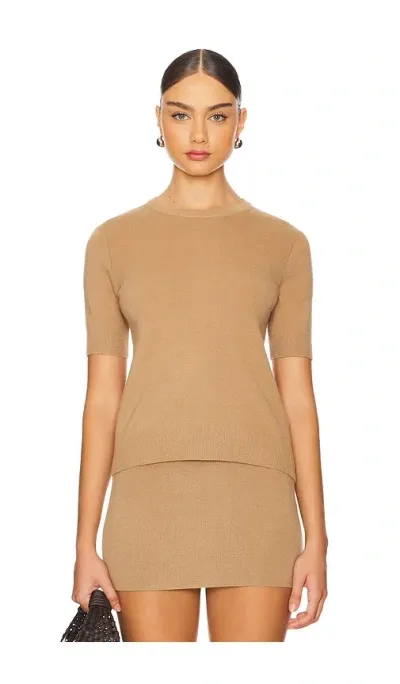 Aexae Cashmere T-shirt In Tan