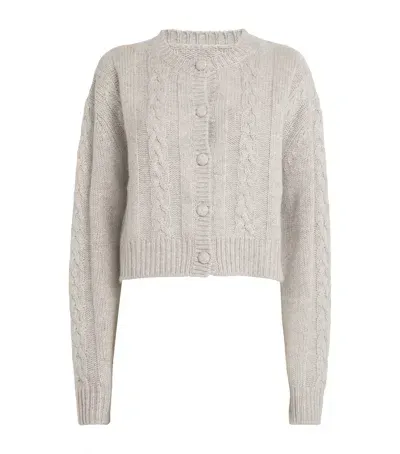 Aexae Cashmere-wool Cable-knit Cardigan In Grey