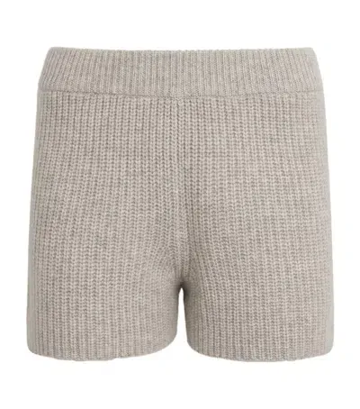 Aexae Cashmere-wool Cable-knit Shorts In Grey