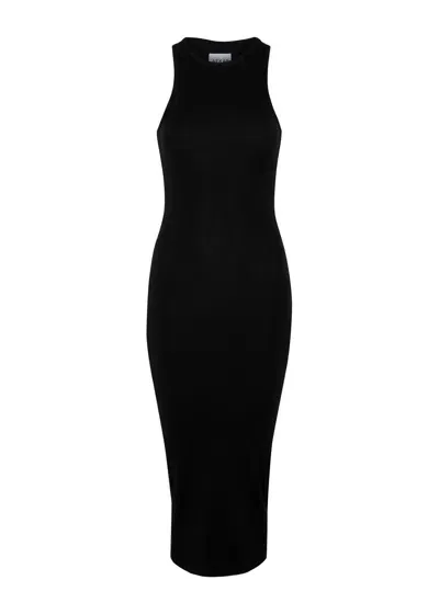 Aexae Cotton Midi Tank Dress In Black