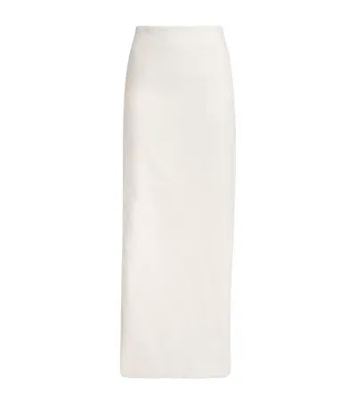 Aexae Linen Column Maxi Skirt In White