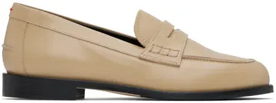 Aeyde Beige Oscar Loafers In Latte