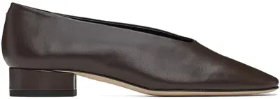 Aeyde Brown Delia Ballerina Flats In Moka