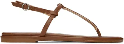 Aeyde 10mm Nala Nappa Leather Flat Sandals In Brown