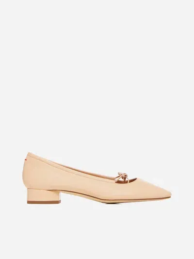 Aeyde Darya Nappa Leather Ballet Flats In Peach