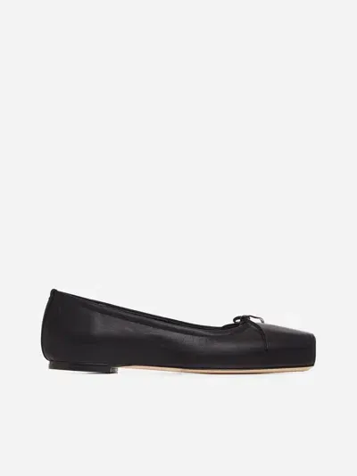 Aeyde Gabriella Nappa Leather Ballet Flats In Black