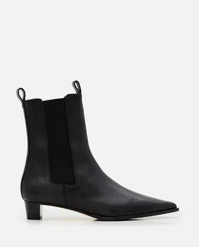 Aeyde Kiki Leather Pointed Toe Boots In Black