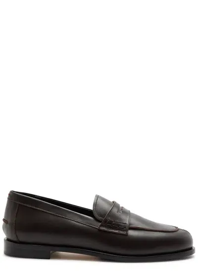 Aeyde Oscar 25 Leather Loafers In Brown