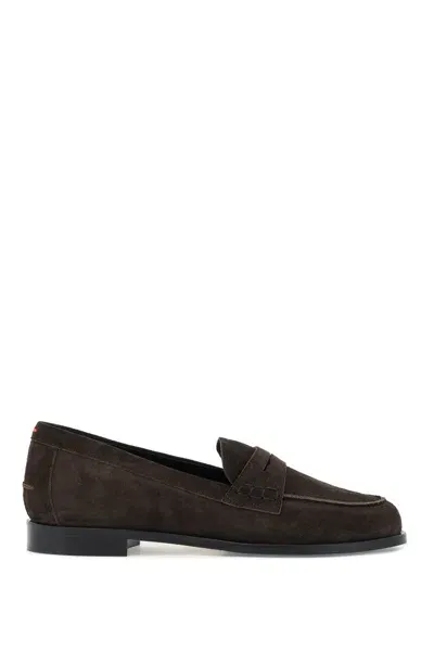 Aeyde Oscar Suede Loafers In Brown