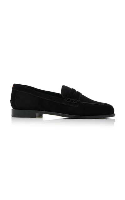 Aeyde Oscar Suede Loafers In Black