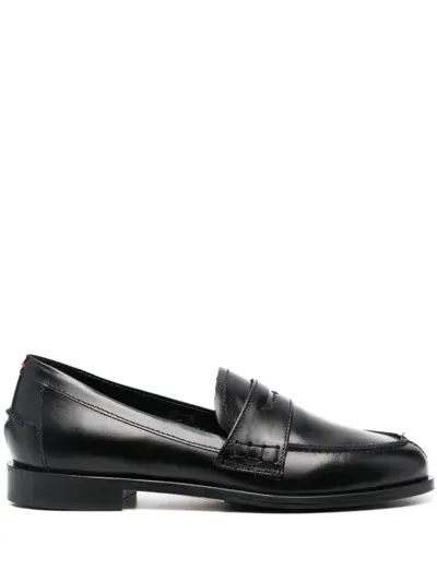 Aeyde Round-toe Leather Loafers In Black