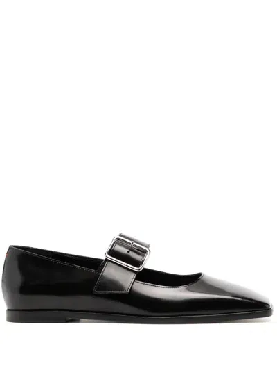 Aeyde Sunny Leather Ballet Flats In Black