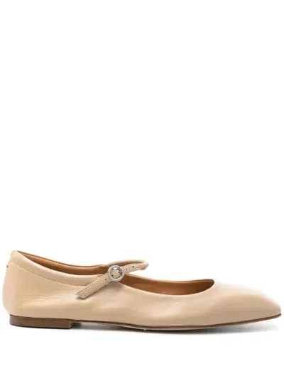 Aeyde Uma Leather Mary Jane Ballet Flats In Neutrals