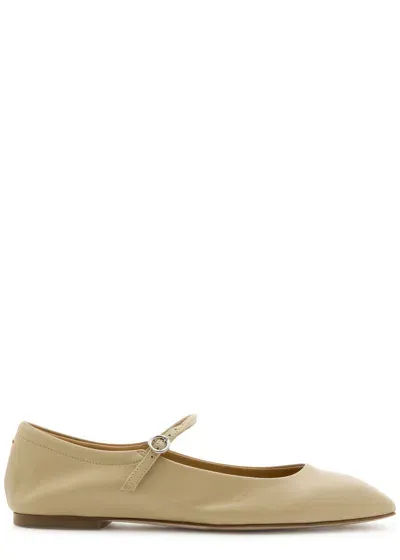 Aeyde Uma Leather Ballet Flats In Beige