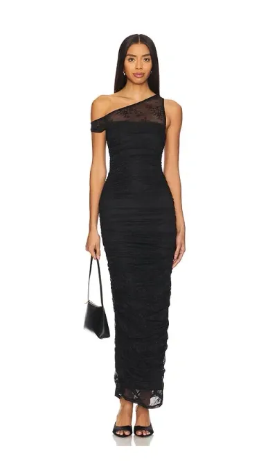 Afrm Biona Lace Dress In Noir