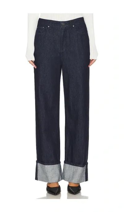 Afrm Kendall Wide Cuff Pants Dark Rinse Wash