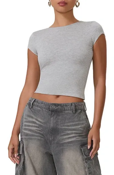 Afrm Lola Open Back Crop Top In Heather Grey