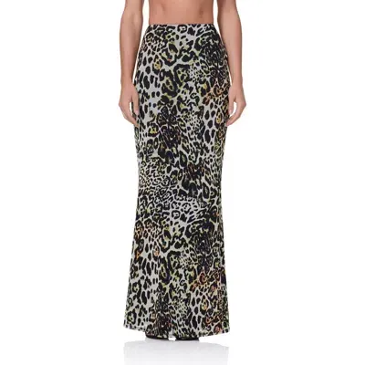 Afrm Tegan Print Maxi Skirt In Fall Animal