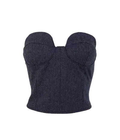 Afterhours Herringbone Bustier In Blue