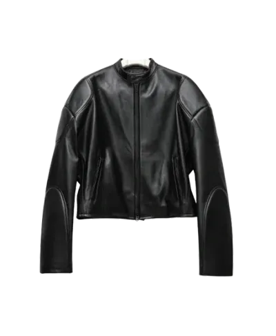 Afterhours Leather Moto Jacket In Black