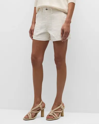 Ag Analeigh Denim Utility Shorts In Powder