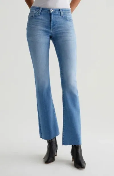 Ag Angel Raw Hem Low Rise Bootcut Jeans In Nordic Sea