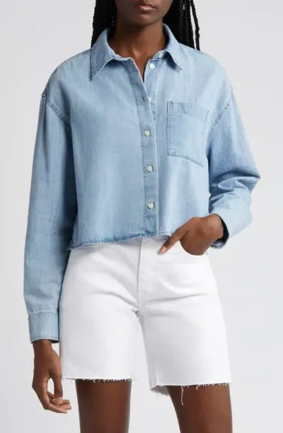 Ag Aubrey Crop Denim Shirt In Upright