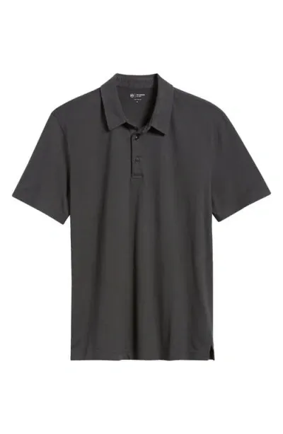 Ag Bryce Short Sleeve Polo In Charcoal Black