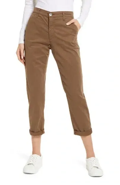 Ag Caden Crop Twill Pants In Wild Truffle