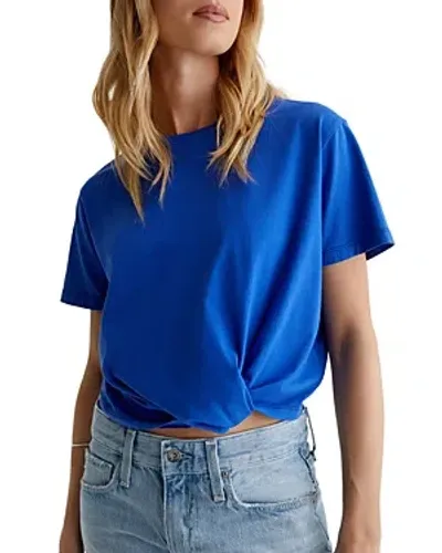 Ag Clara Waist Knotted Tee In Electric Blue