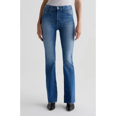 Ag Farrah Raw Hem High Waist Bootcut Jeans In Blue