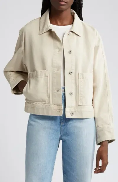 Ag Genni Denim Jacket In Beige