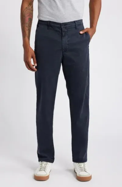 Ag Kullen Flat Front Stretch Sateen Chinos In Sulfur Navy Noir