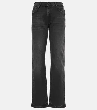 Ag Lanzarote Mid-rise Straight Jeans In Black