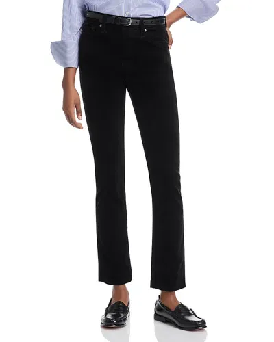 Ag Mari Mid Rise Slim Straight Leg Jeans In Super Black