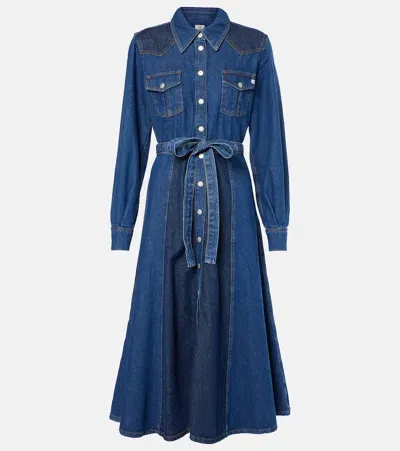 Ag Marseille Denim Shirt Dress In Blue