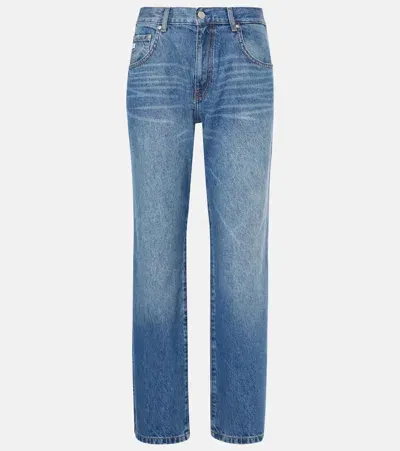 Ag Tenerife Mid-rise Straight Jeans In Blue